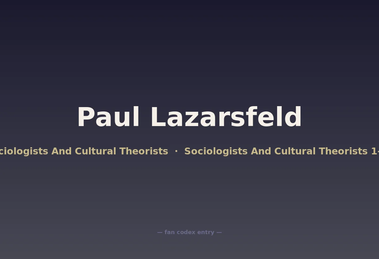Paul Lazarsfeld